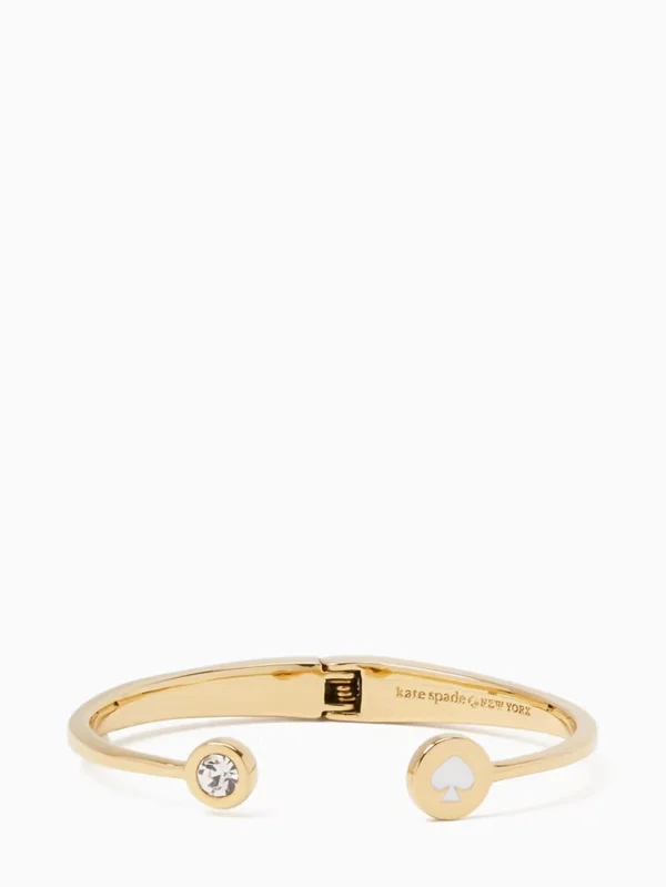 Kate Spade Spot The Spade Open Hinge Bangle White
