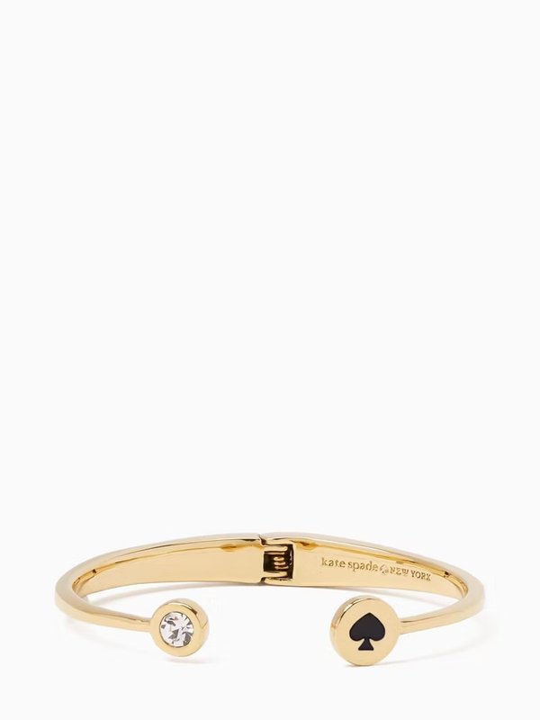 Kate Spade Spot The Spade Open Hinge Bangle Black