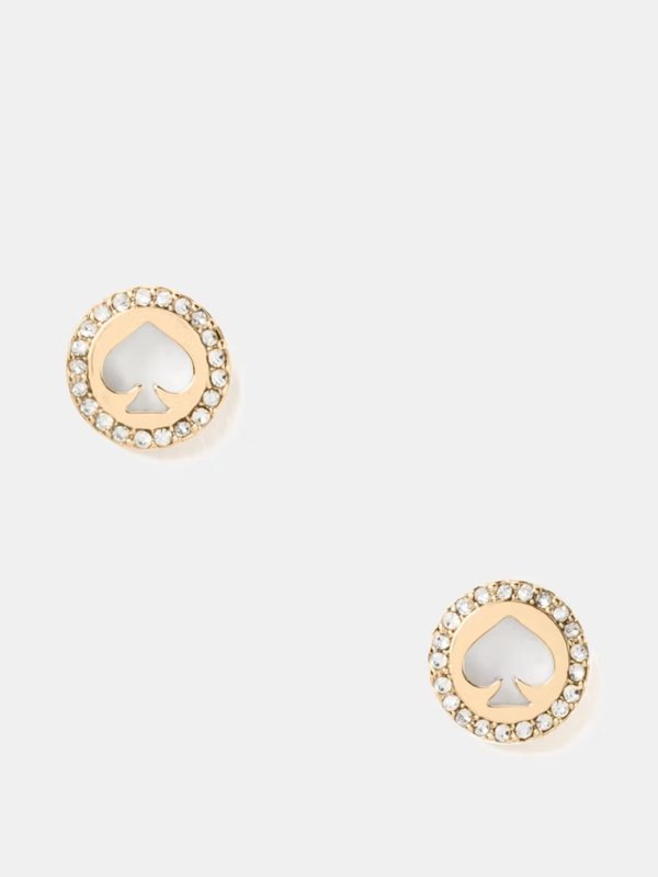 Kate Spade Spot The Spade Pave Halo Spade Studs Gold