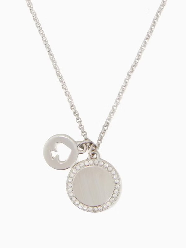 Kate Spade Spot The Spade Pave Charm Pendant Silver