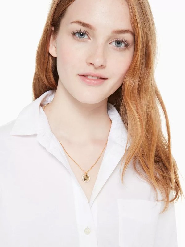 Kate Spade Spot The Spade Pave Charm Pendant Gold
