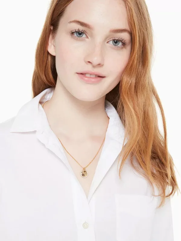 Kate Spade Spot The Spade Pave Charm Pendant Gold