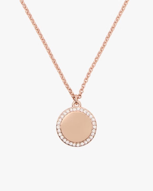 Kate Spade Spot The Spade Pave Charm Pendant Rose Gold