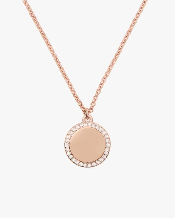 Kate Spade Spot The Spade Pave Charm Pendant Rose Gold
