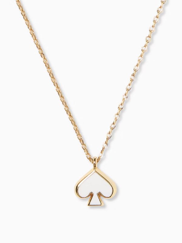 Kate Spade Everyday Spade Enamel Mini Pendant White