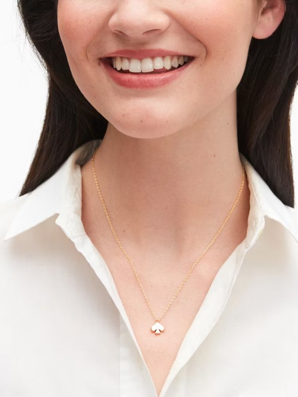 Kate Spade Everyday Spade Enamel Mini Pendant White