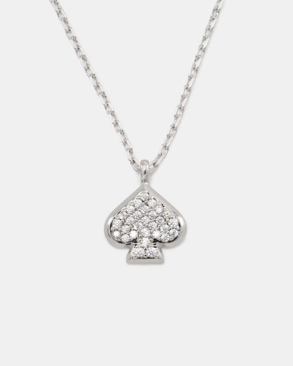 Kate Spade Everyday Spade Pave Mini Pendant Silver