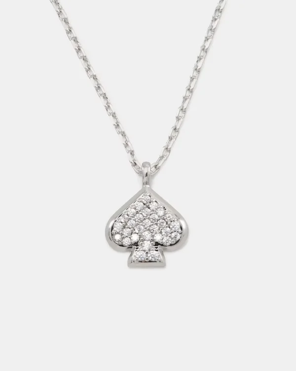 Kate Spade Everyday Spade Pave Mini Pendant Silver