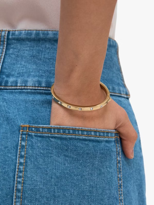 Kate Spade Set in Stone Hinged Gold Bangle