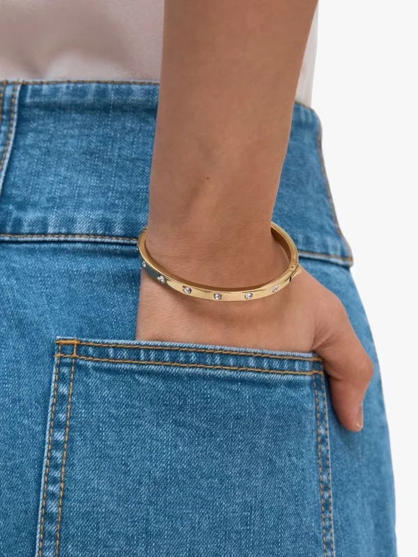 Kate Spade Set in Stone Hinged Gold Bangle