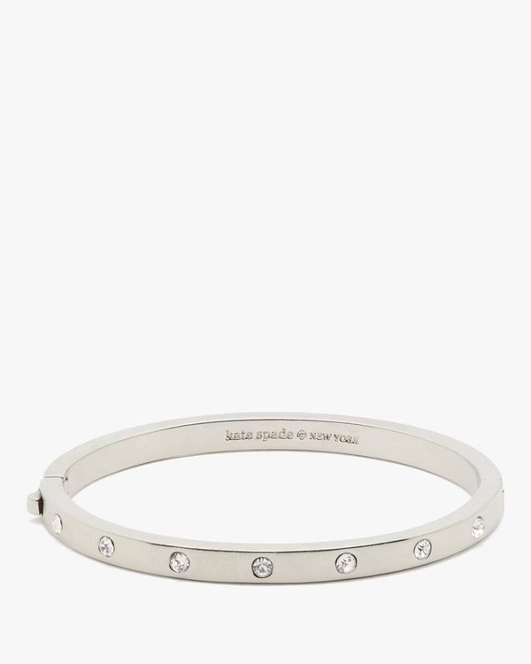 Kate Spade Set in Stone Hinged Silver Bangle