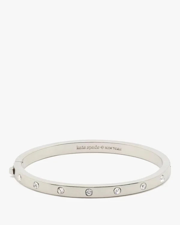 Kate Spade Set in Stone Hinged Silver Bangle