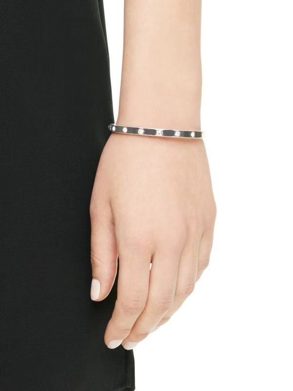 Kate Spade Set in Stone Hinged Silver Bangle