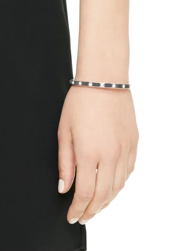 Kate Spade Set in Stone Hinged Silver Bangle