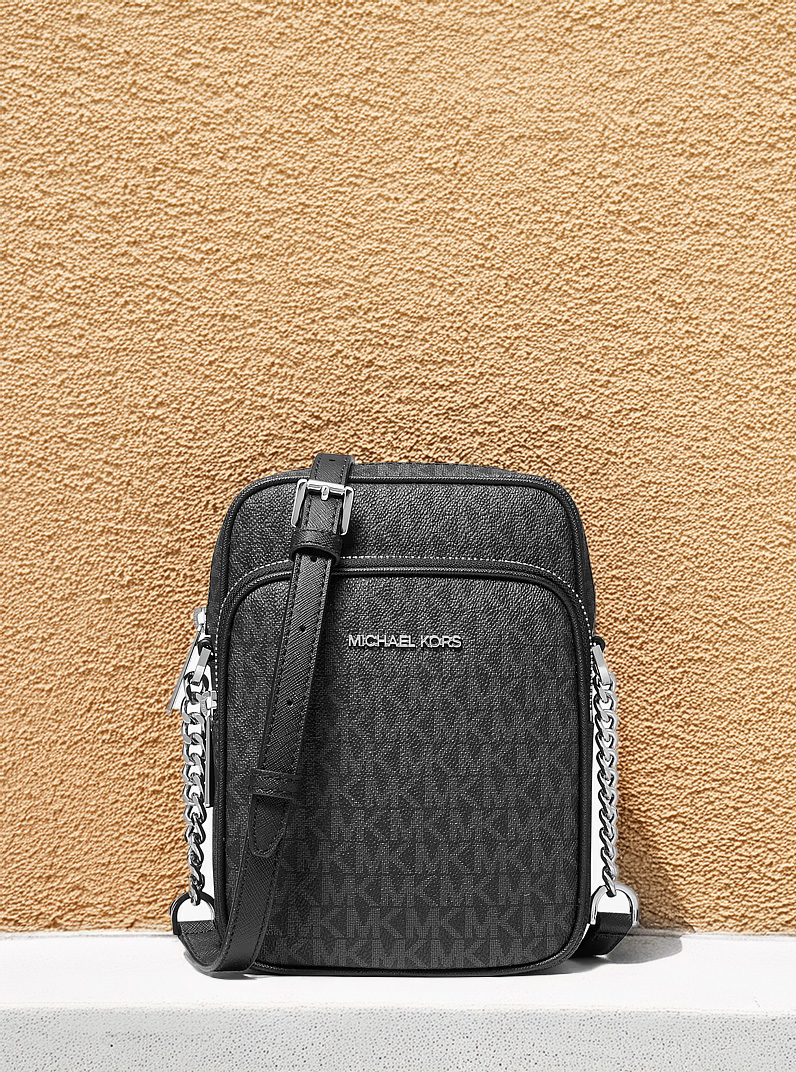 Michael Kors Travel Medium Logo Crossbody Bag Black | lechicsg