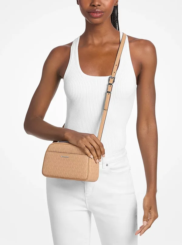 Michael Kors Small Logo Camera Crossbody Bag Peanut