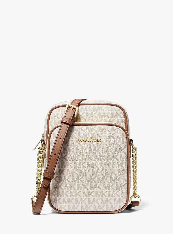 Michael Kors Travel Medium Logo Crossbody Bag Vanilla