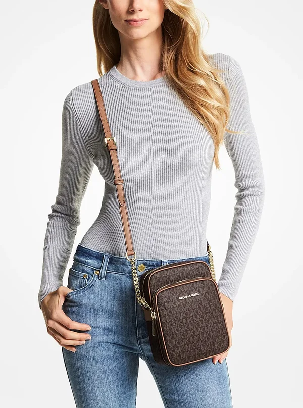 Michael Kors Travel Medium Logo Crossbody Bag Brown