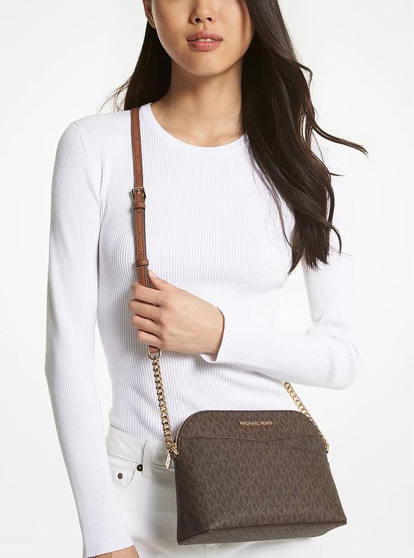 Michael Kors Medium Logo Crossbody Bag Brown