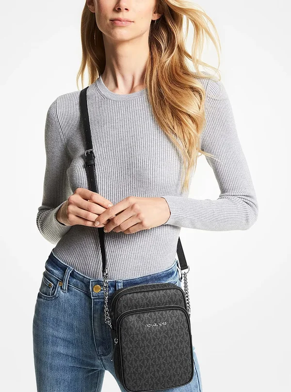 Michael Kors Travel Medium Logo Crossbody Bag Black