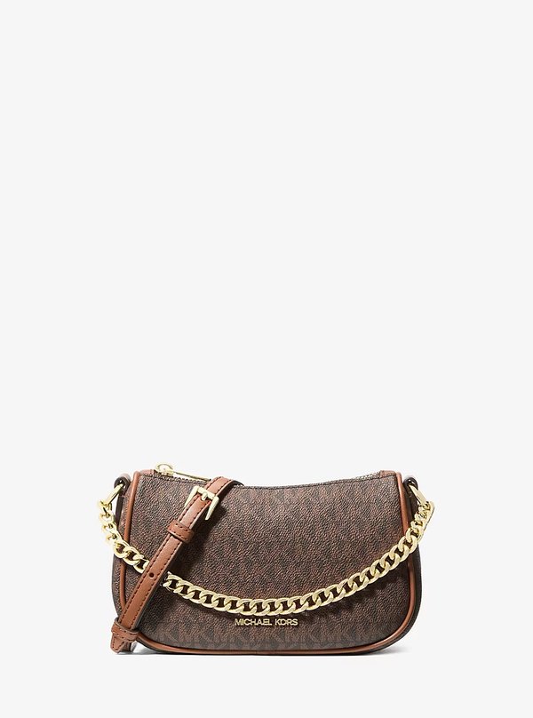 Michael Kors Small Logo Convertible Crossbody Bag Brown