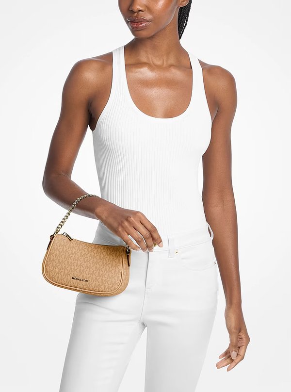 Michael Kors Small Logo Convertible Crossbody Bag Camel