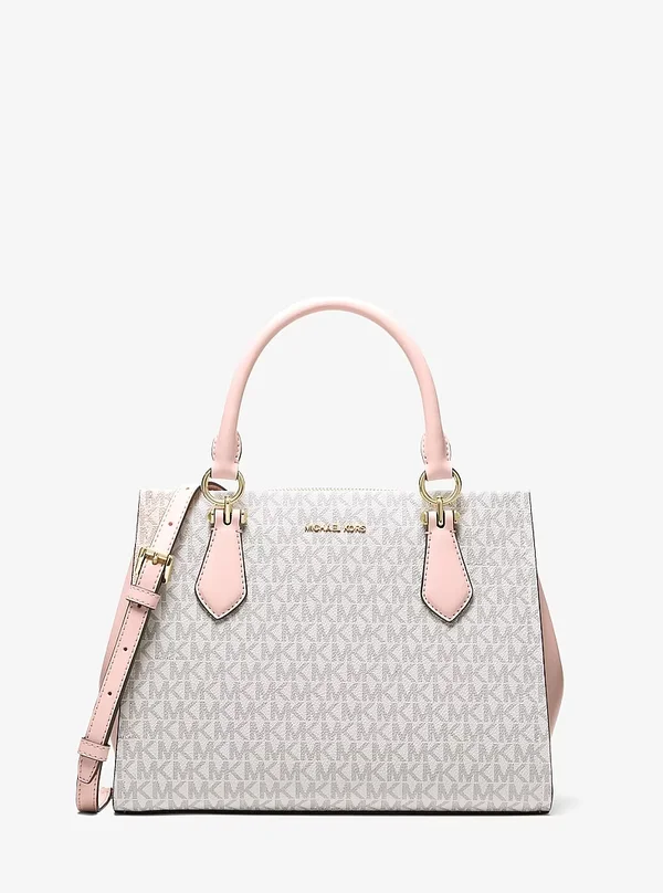 Michael Kors Medium Logo Convertible Satchel PWD BLUSH