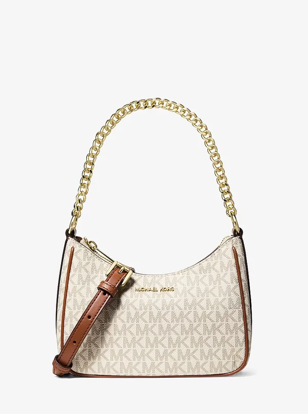 Michael Kors Jet Set Logo Convertible Crossbody Bag Vanilla