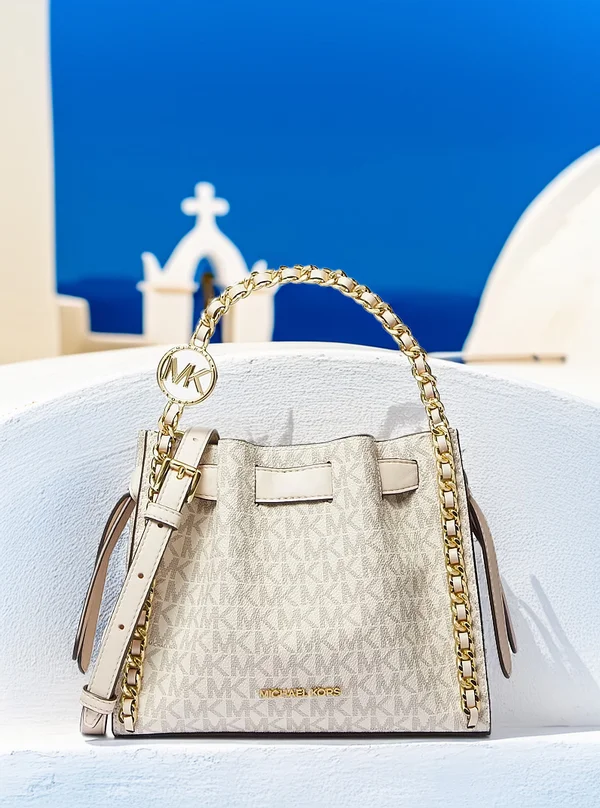 Michael Kors Small Logo Chain Crossbody Bag Cream