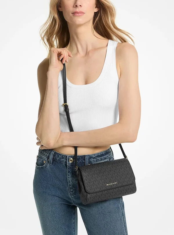 Michael Kors Medium Logo Convertible Crossbody Bag Black