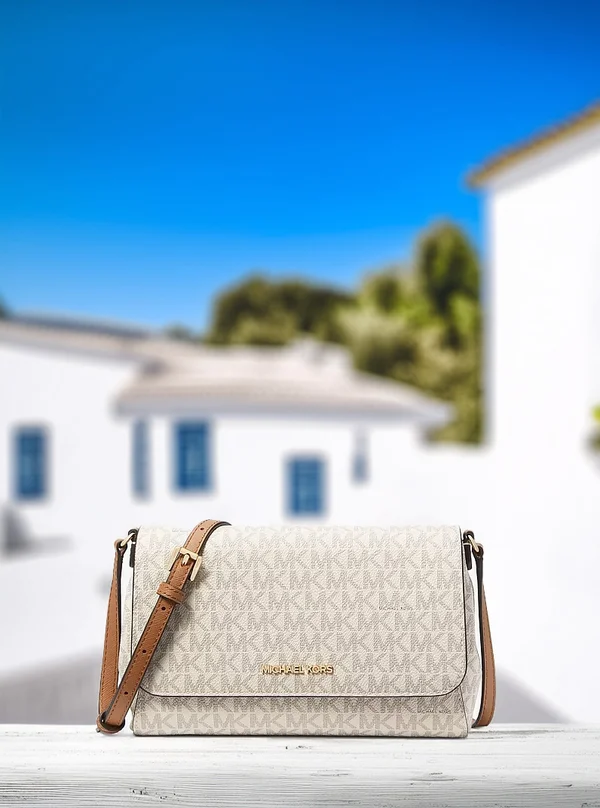 Michael Kors Medium Logo Convertible Crossbody Bag Vanilla