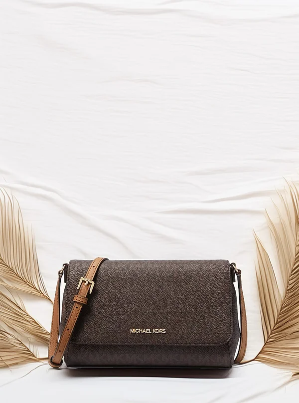 Michael Kors Medium Logo Convertible Crossbody Bag Brown