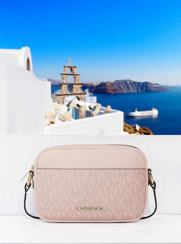 Michael Kors Small Logo Camera Crossbody Bag PWD Blush