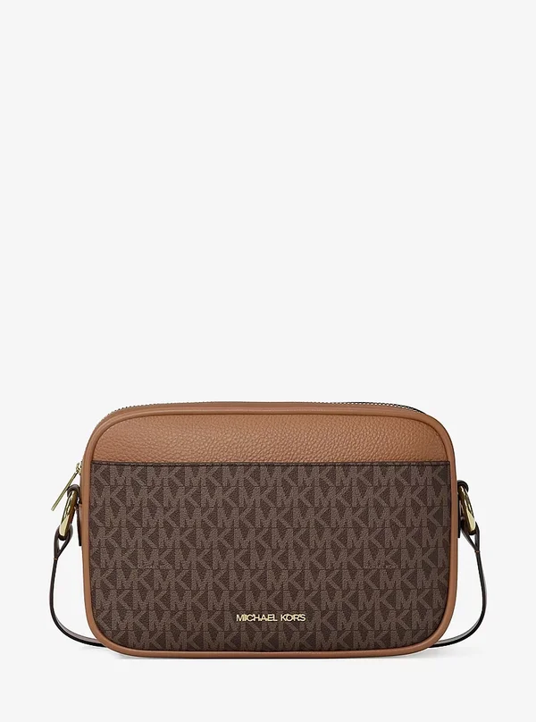 Michael Kors Large logo Camera Crossbody Bag Brown