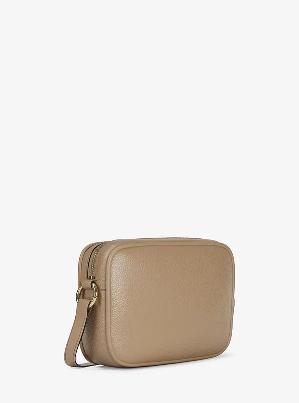Michael Kors Large Leather Camera Crossbody Bag Camel