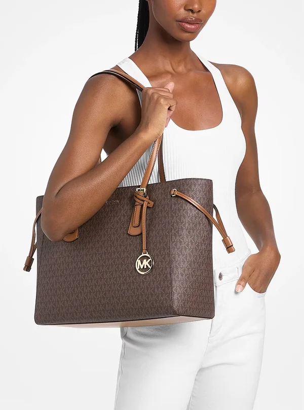Michael Kors Voyager Large Logo Top-Zip Tote Bag