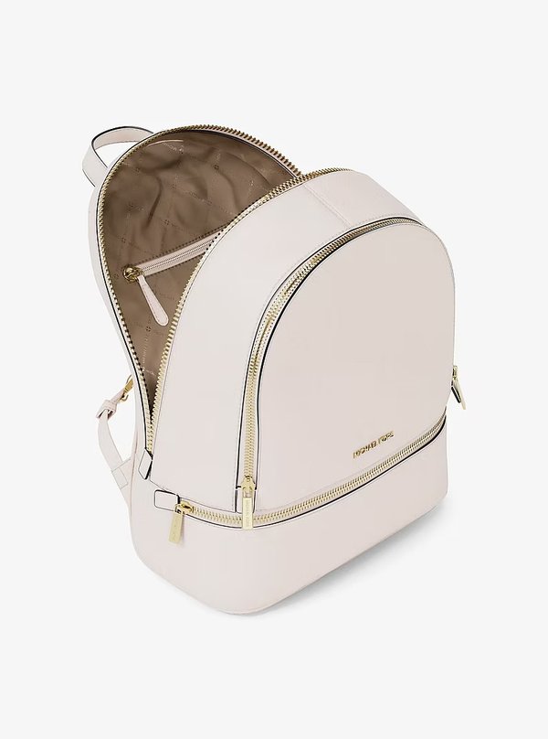Michael Kors Medium Pebbled Leather Backpack Light Cream