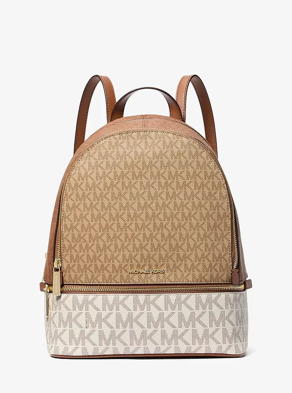 Michael Kors Medium Colour Block Logo Backpack Camel