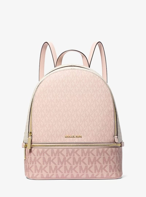 Michael Kors Medium Colour Block Logo Backpack PWD BLUSH