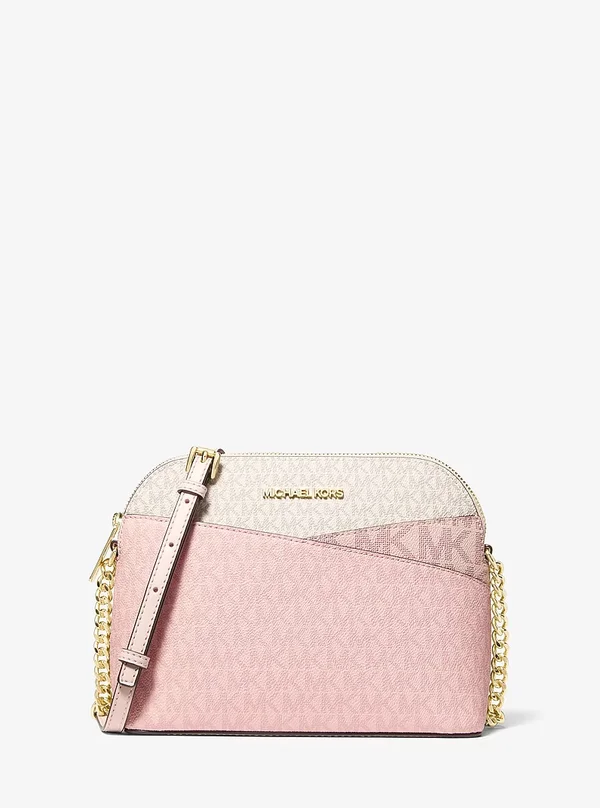 Michael Kors Medium Colour Block Logo Crossbody Bag PWD BLUSH