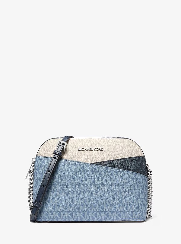 Michael Kors Medium Colour Block Logo Crossbody Bag Denim
