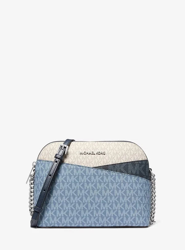 Michael Kors Medium Colour Block Logo Crossbody Bag Denim