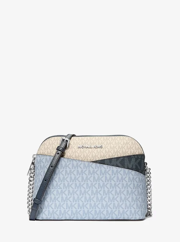 Michael Kors Medium Colour Block Logo Crossbody Bag Pale Ocean