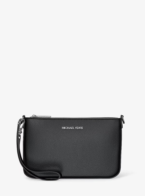 Michael Kors Small Pebbled Leather Convertible Wristlet Black