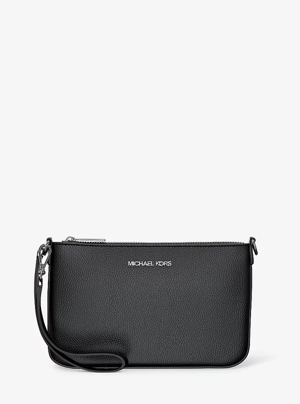 Michael Kors Small Pebbled Leather Convertible Wristlet Black