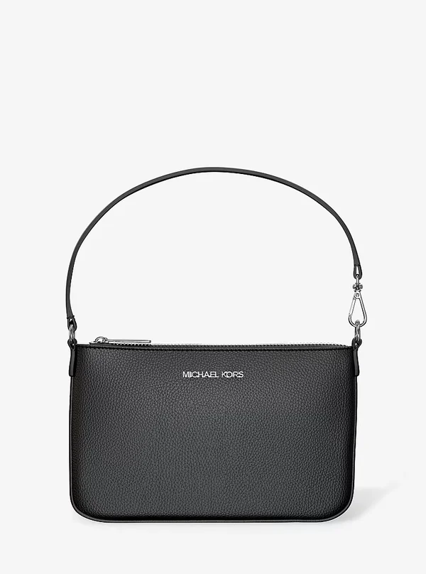 Michael Kors Small Pebbled Leather Convertible Wristlet Black