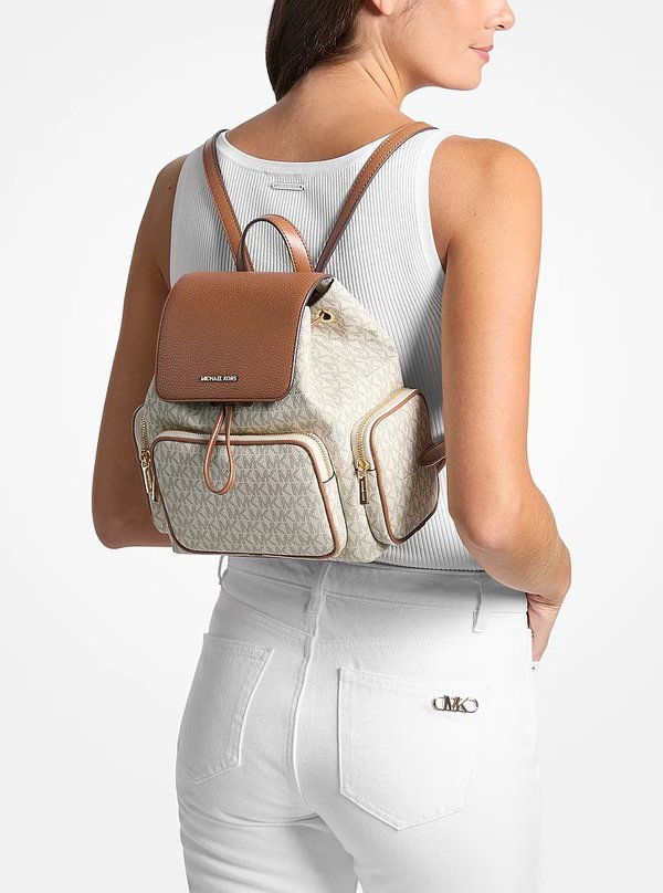 Michael Kors Small Logo Cargo Backpack Vanilla
