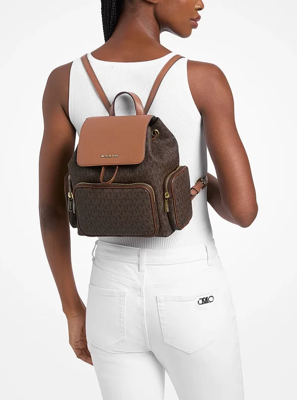 Michael Kors Small Logo Cargo Backpack Brown