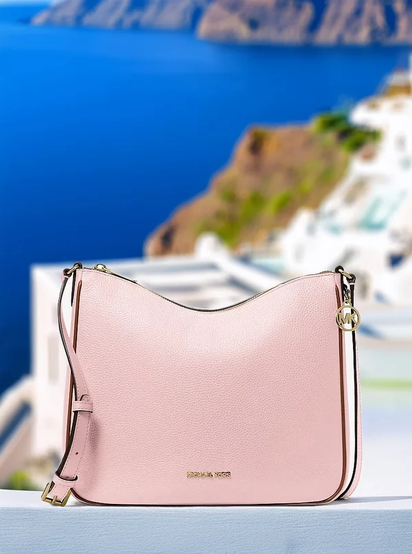 Michael Kors Medium Leather Messenger Bag PWD Blush