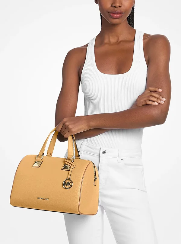 Michael Kors Medium Pebbled Leather Duffel Bag Honeywheat